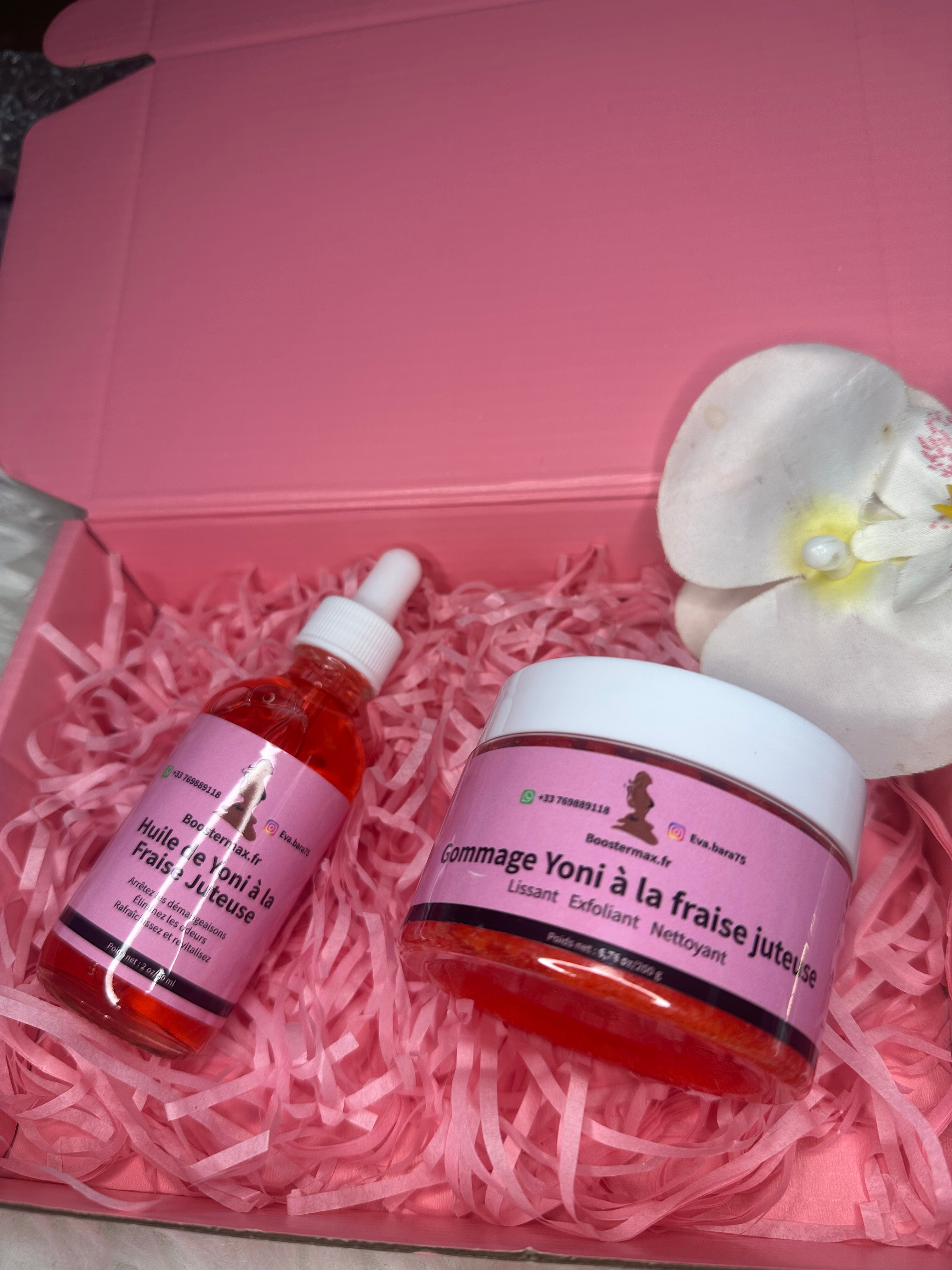 Kit intime fraise huiles intime et gommage
