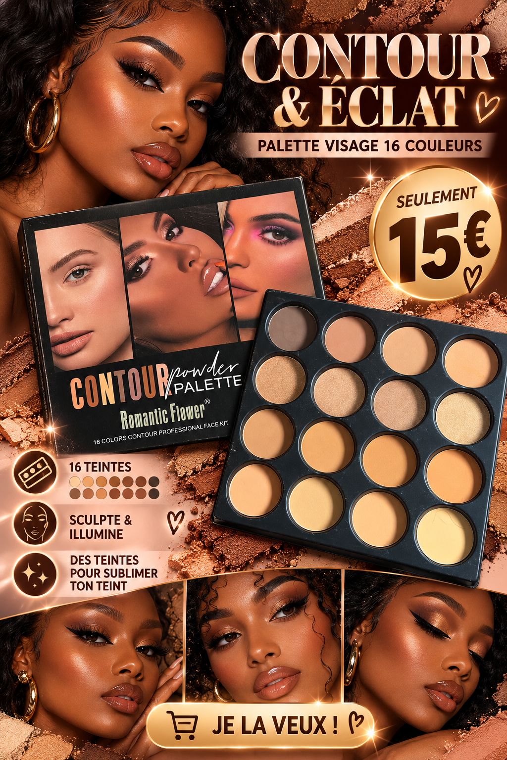 Palette contour poweder 16 teint