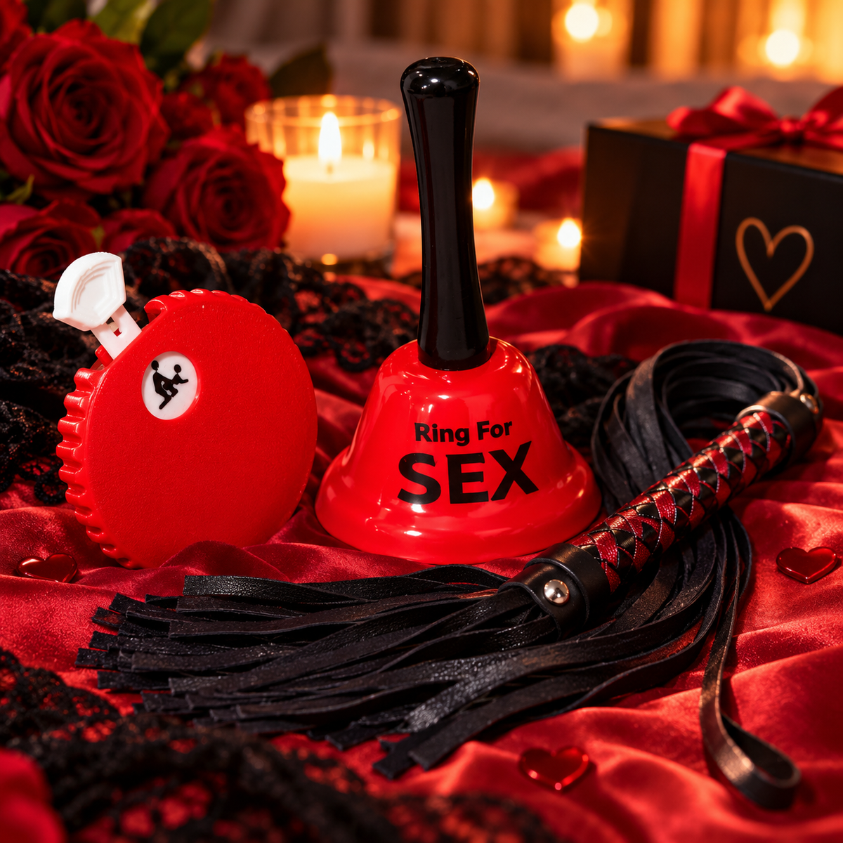 Trio fouet jeux et cloche hot Red