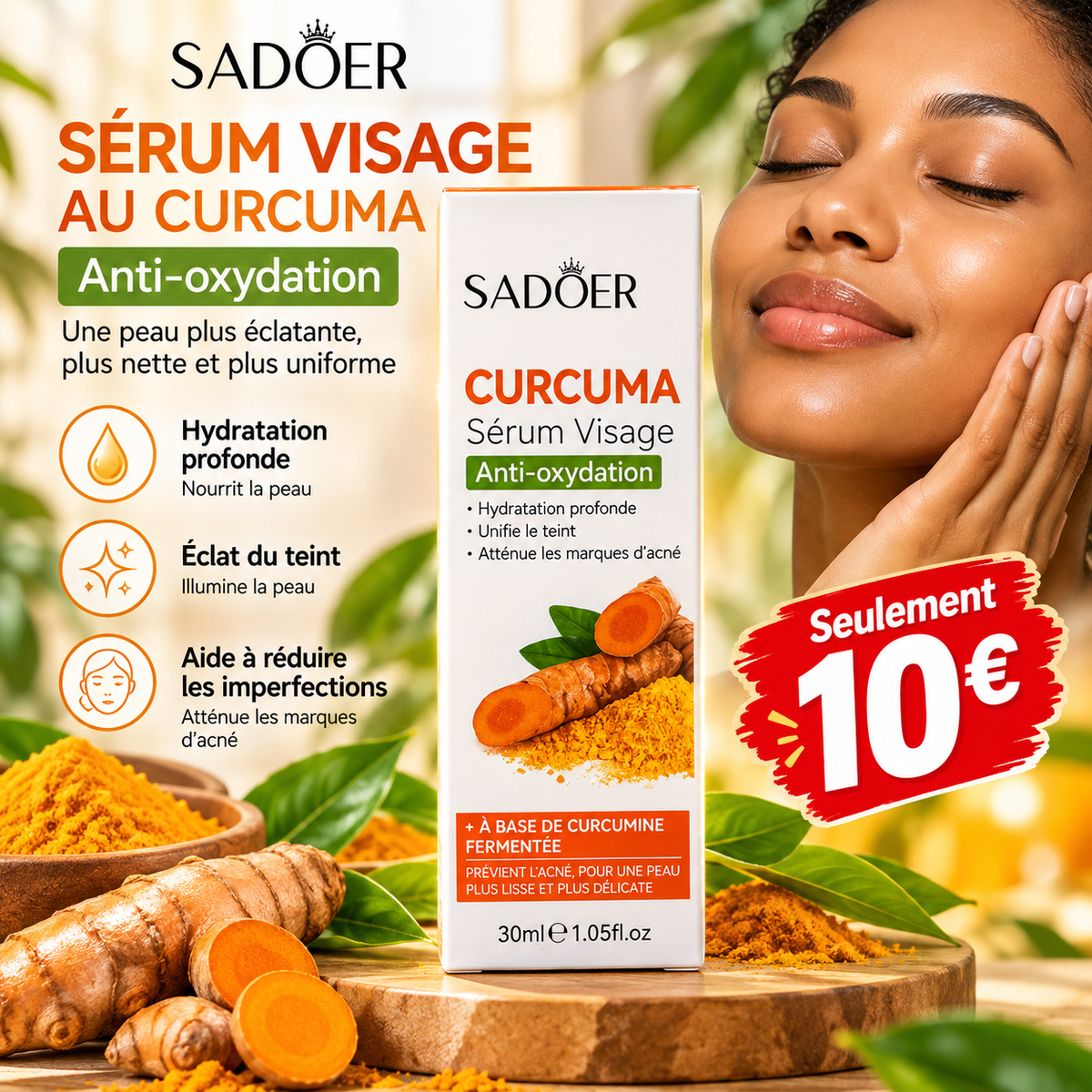 Sadoer sérum visage au curcuma