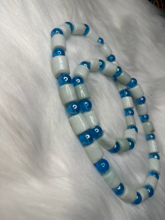 Baya Grosses Perles Blanc et Bleu